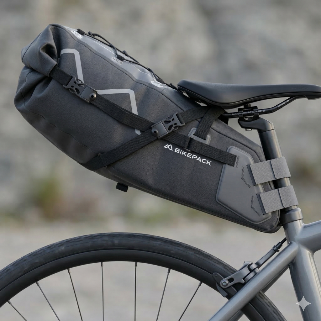 Wasserdichte Bikepacking-Satteltasche 10–15 L