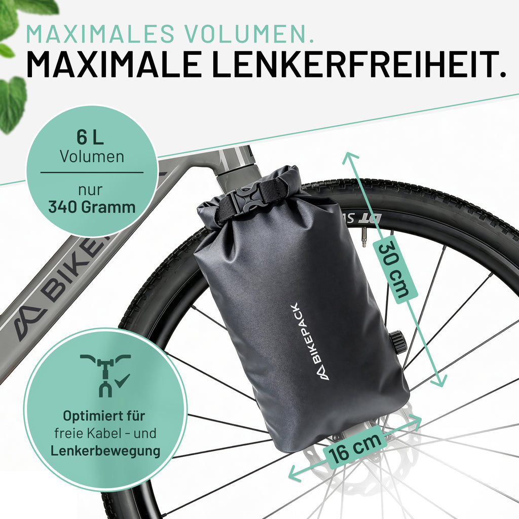 BIKEPACK Gabeltasche 6 L — Detailansicht 4: Packvolumen der Bikepacking Fork Bag