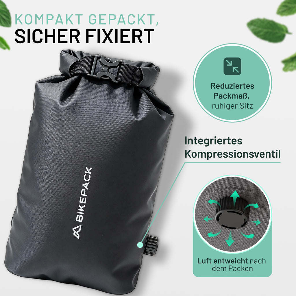 BIKEPACK Gabeltasche 6 L — Detailansicht 5: Gabeltasche montiert am Gravel-Bike
