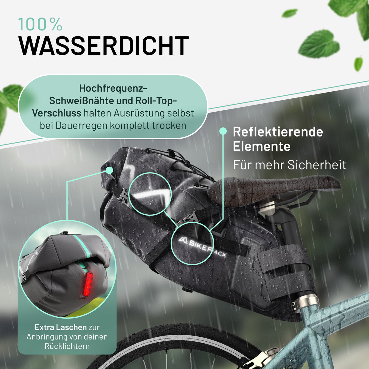 BIKEPACK Satteltasche verschweißte Nähte wasserdicht