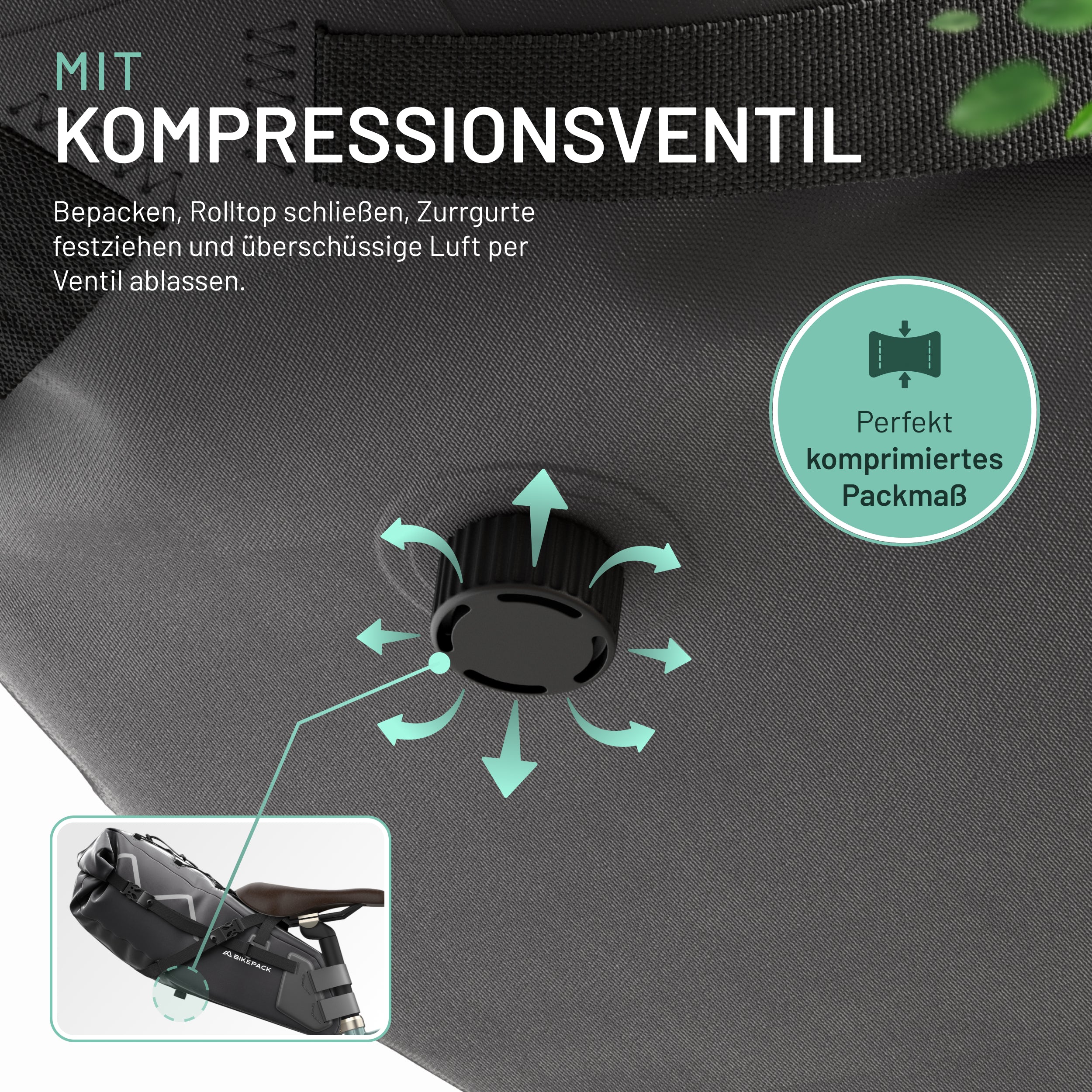 Wasserdichte Bikepacking-Satteltasche 10–15 L